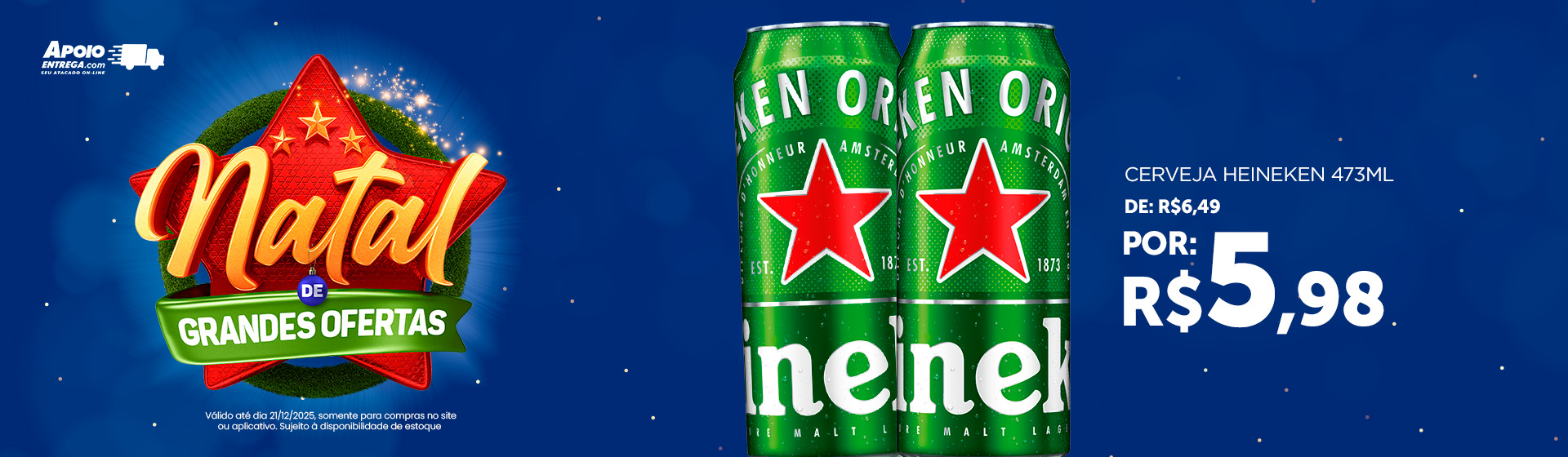 Cerveja Heineken 473ml 21/12